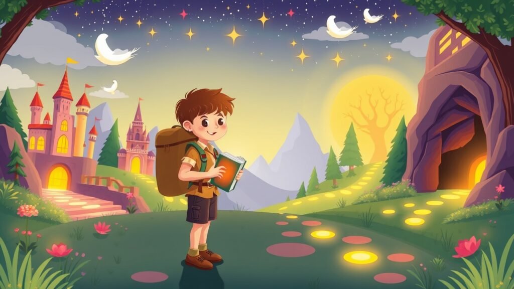 Child explorer entering a magical world of interactive reading adventures in ReadLegend Mission Mode